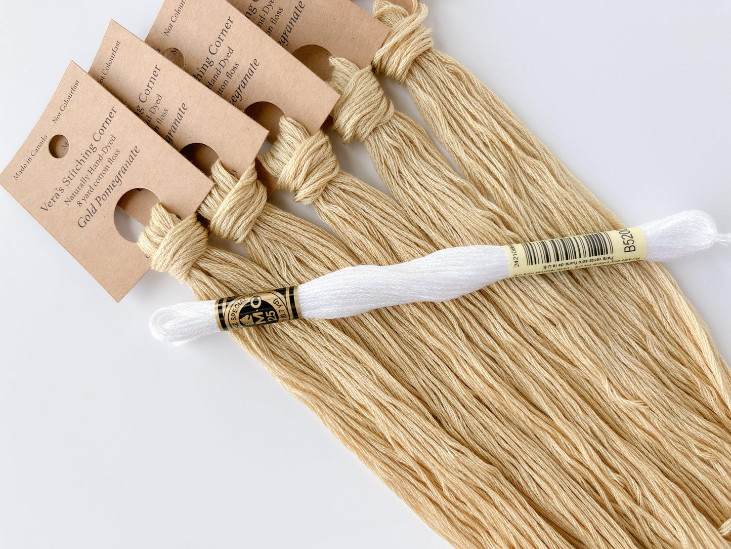 Gold Pomegranate - Naturally Hand-Dyed Embroidery Floss - Vera's Stitching Corner