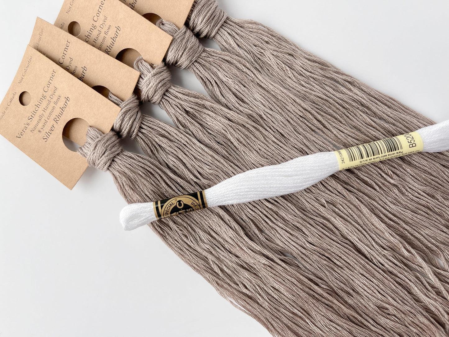 Silver Rhubarb - Naturally Hand-Dyed Embroidery Floss - Vera's Stitching Corner
