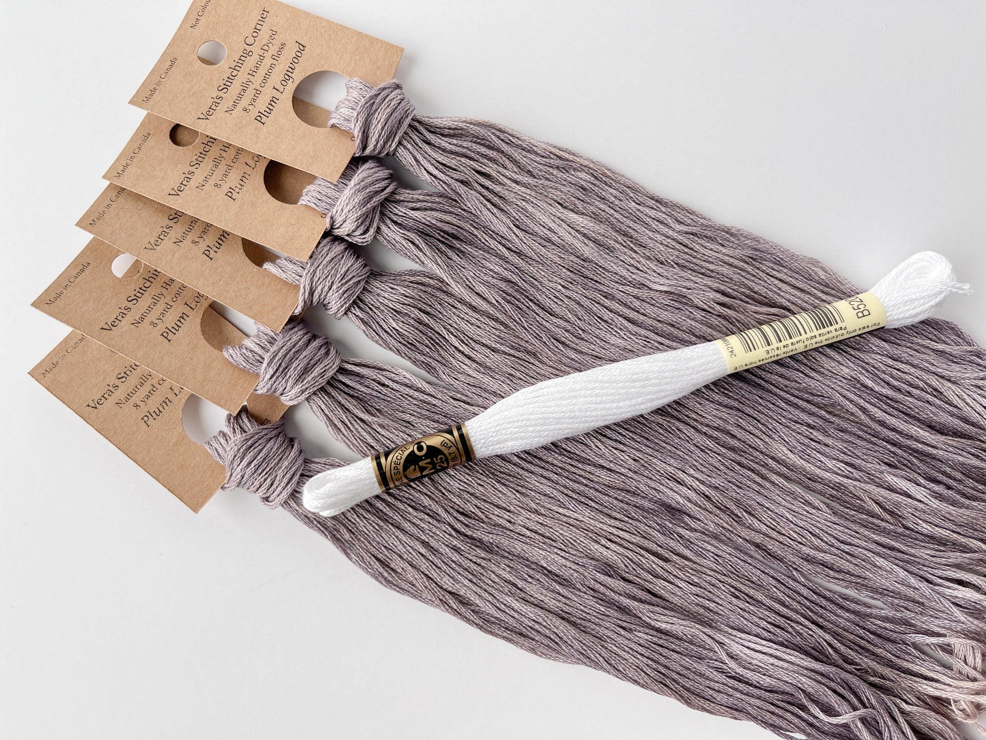 Plum Logwood - Naturally Hand-Dyed Embroidery Floss - Vera's Stitching Corner