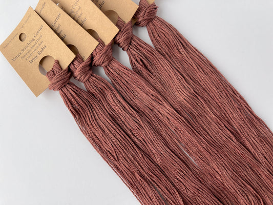 Wine Rubia - Naturally Hand-Dyed Embroidery Floss - Vera's Stitching Corner