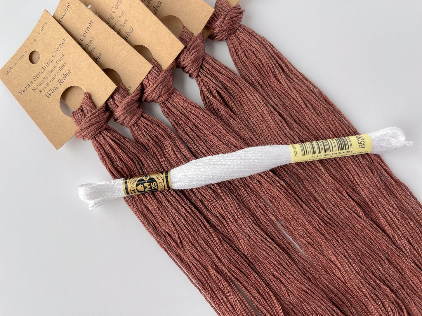 Wine Rubia - Naturally Hand-Dyed Embroidery Floss - Vera's Stitching Corner