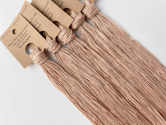 Tan Rhubarb - Naturally Hand-Dyed Embroidery Floss - Vera's Stitching Corner