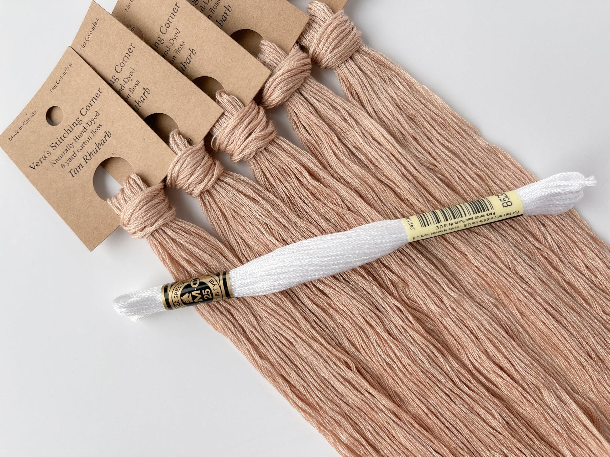 Tan Rhubarb - Naturally Hand-Dyed Embroidery Floss - Vera's Stitching Corner