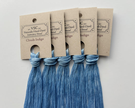 Clouds Indigo - Naturally Hand-Dyed Embroidery Floss - Vera's Stitching Corner