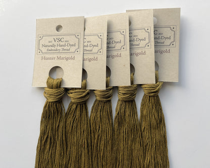 Hunter Marigold - Naturally Hand-Dyed Embroidery Floss - Vera's Stitching Corner