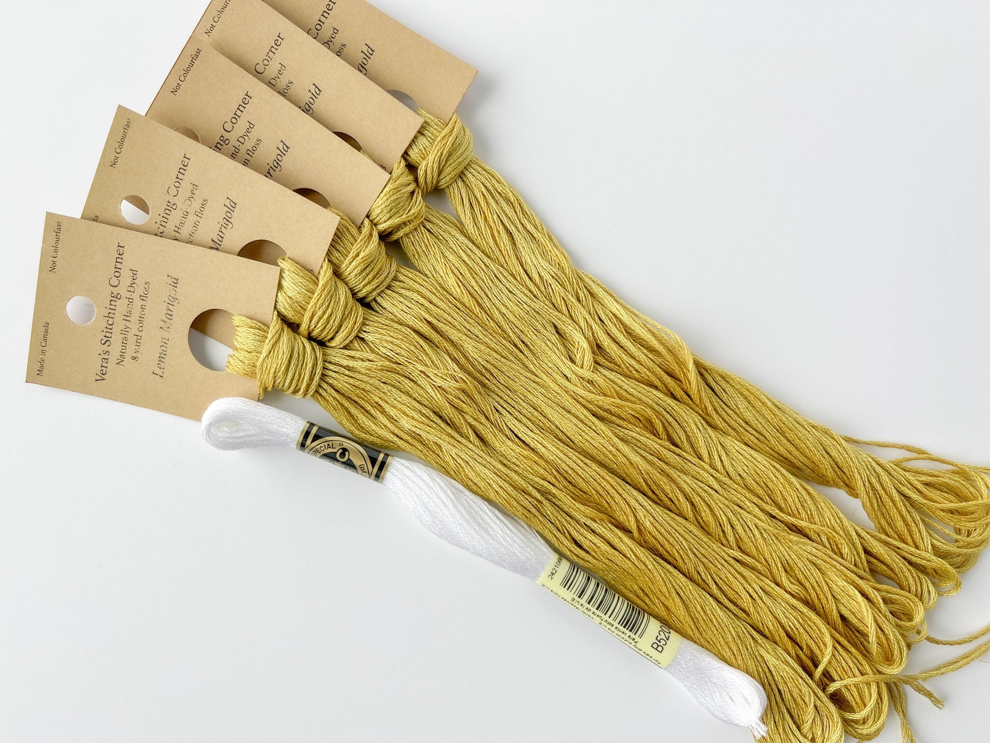 Lemon Marigold - Naturally Hand-Dyed Embroidery Floss - Vera's Stitching Corner