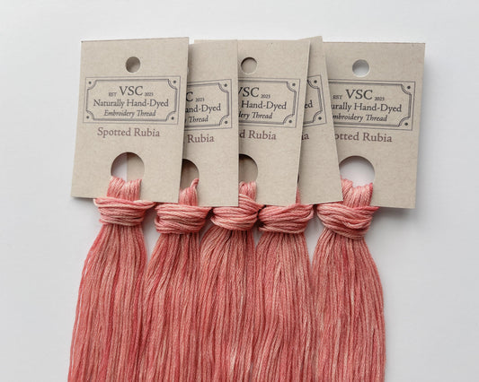 Spotted Rubia - Naturally Hand-Dyed Embroidery Floss - Vera's Stitching Corner