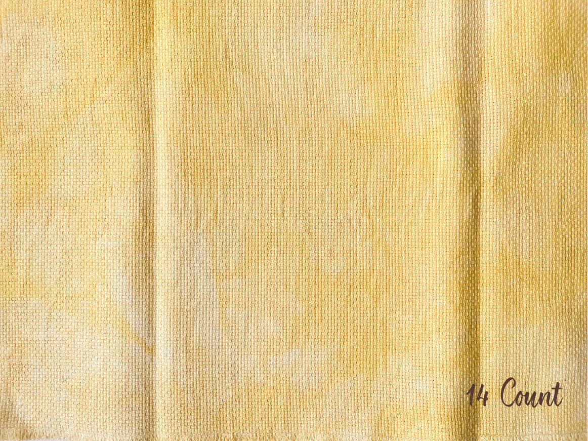 Yellow Onion - Naturally Hand-Dyed Aida - Vera's Stitching Corner