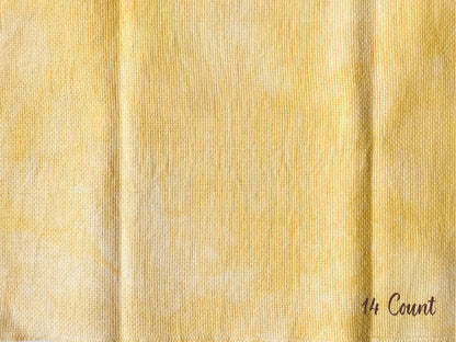 Yellow Onion - Naturally Hand-Dyed Aida - Vera's Stitching Corner